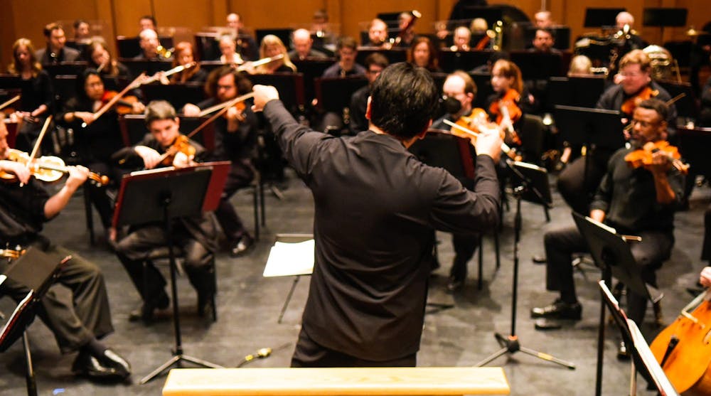 <p>The South Carolina Philharmonic, led by Morihiko Nakahara, performs Gustav Mahler’s “Titan” at the Koger Center for the Arts. The South Carolina Philharmonic's event Wolfgang &amp; Wine will take place on Saturday, March 23, 2024 at 7:30 p.m. at the Koger Center.</p>