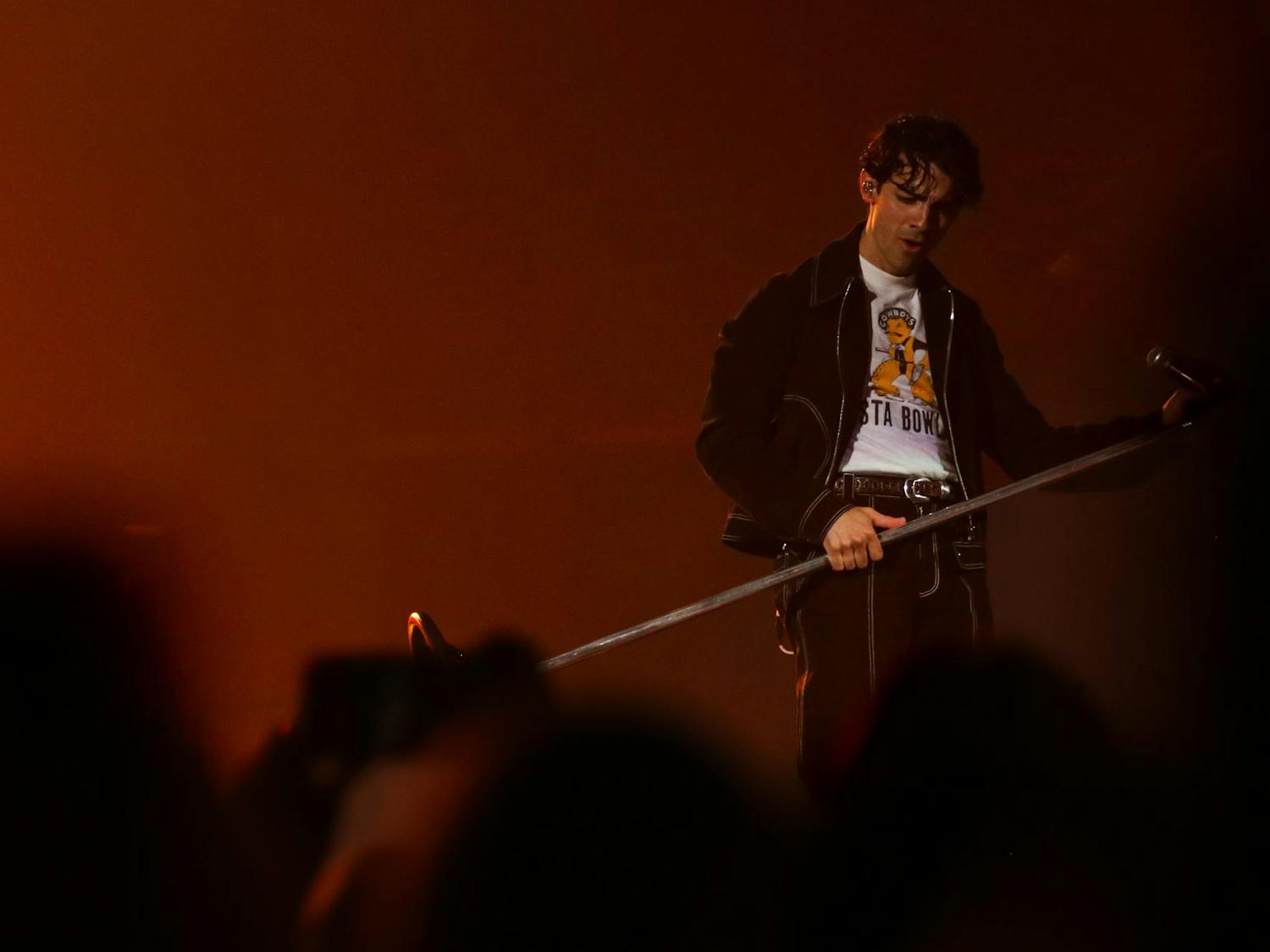 Joe Jonas dances across the stage during the Jonas Brothers' performance of The Tour on Oct. 10, 2023. Colonial Life Arena is the 31st U.S. stop of the band's tour, with four more to follow.