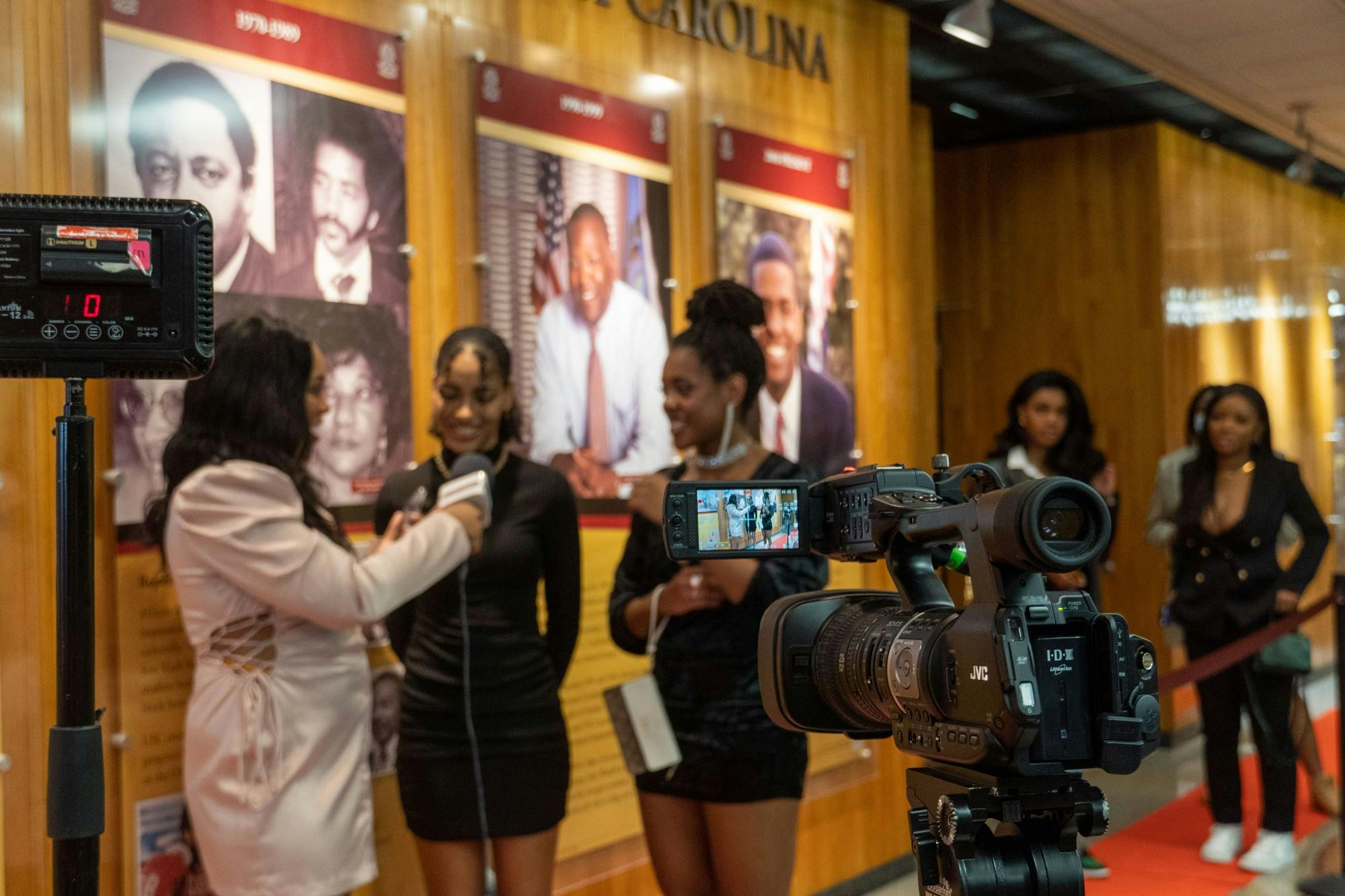 Back II Black saw students from walk down the red carpet posing for pictures and stopping for interviews by SGTV and The Daily Gamecock oN Feb. 25, 2022.