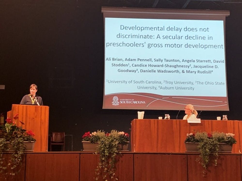 <p>Ali Brian gives a presentation at the International Motor Development research consortium (IMDRC)&nbsp;in Italy.&nbsp;</p>