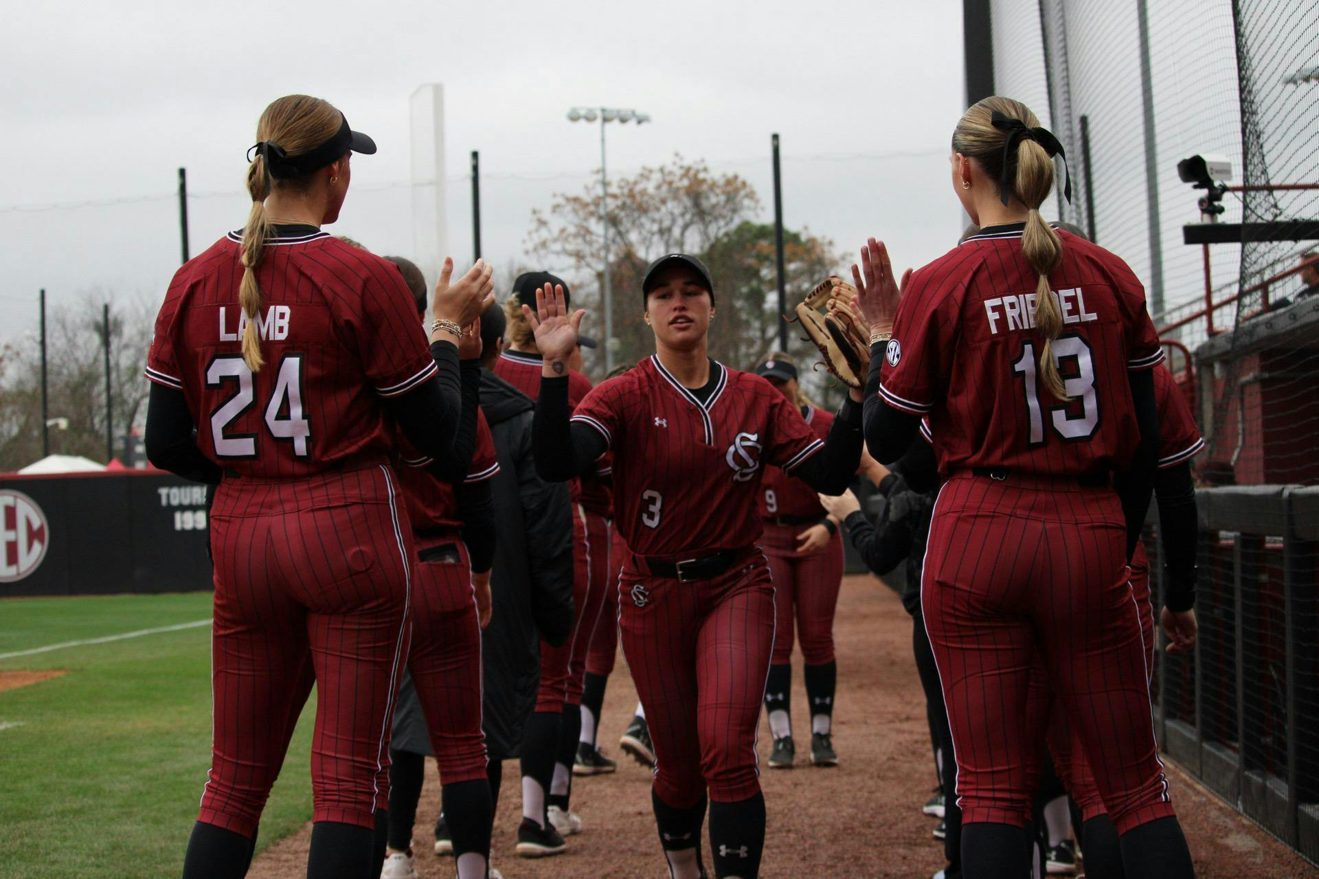 Sophomore infielder Shae Anderson is being called out onto the field and celebrated by her fellow Gamecocks. The Gamecocks will host their first SEC series of the season against the Texas Longhorns Friday.