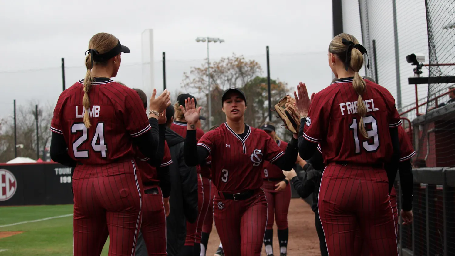 Sophomore infielder Shae Anderson is being called out onto the field and celebrated by her fellow Gamecocks. The Gamecocks will host their first SEC series of the season against the Texas Longhorns Friday.