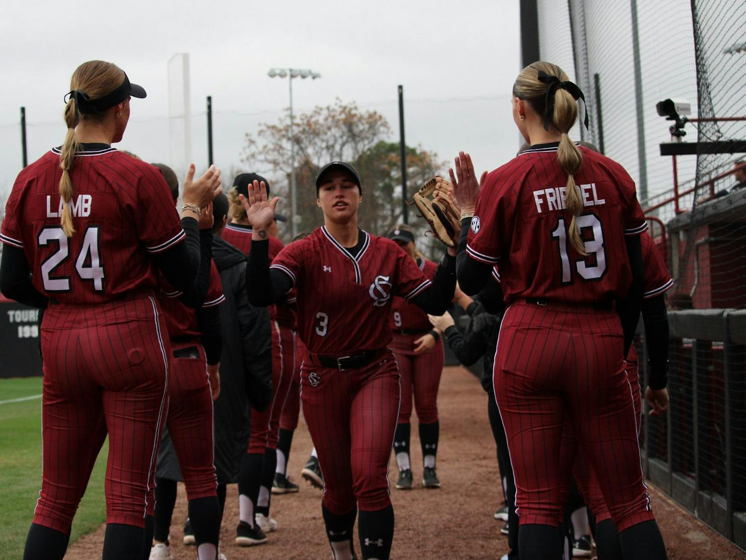 Sophomore infielder Shae Anderson is being called out onto the field and celebrated by her fellow Gamecocks. The Gamecocks will host their first SEC series of the season against the Texas Longhorns Friday.