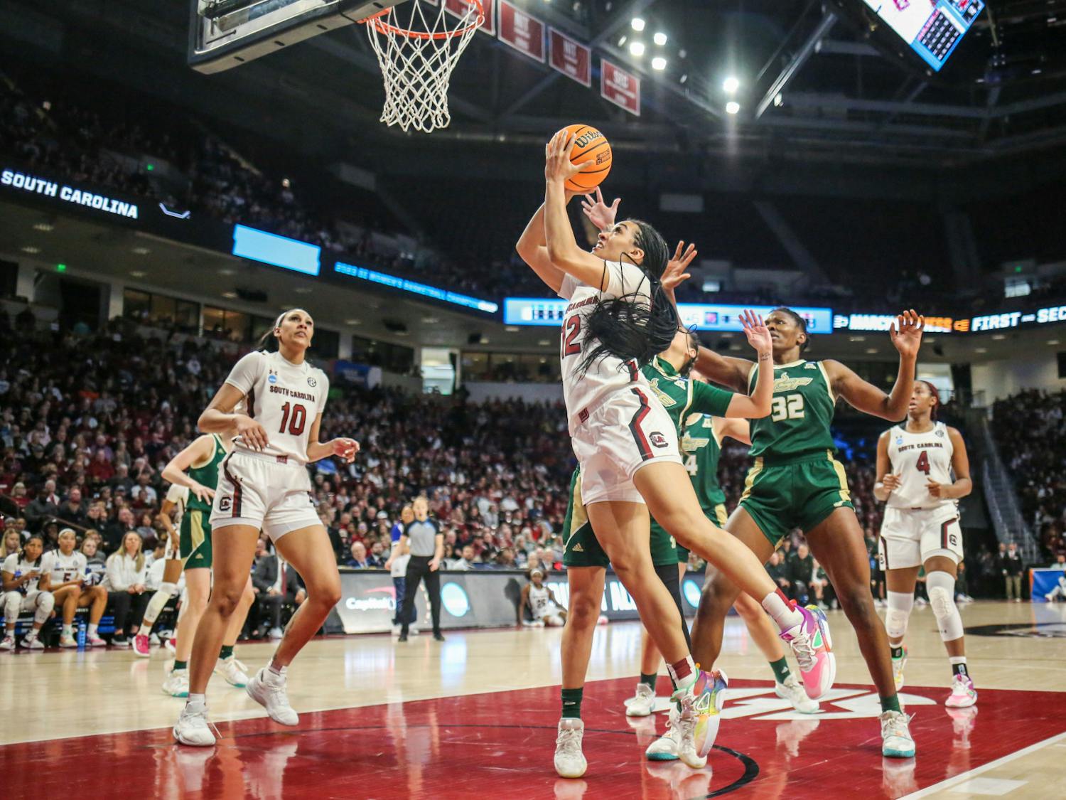 Senior guard Brea Beal goes for the layup during South Carolina’s game against South Florida in round two of the NCAA tournament at Colonial Life Arena on March 19, 2023. The Gamecocks defeated the Bulls 76-45.