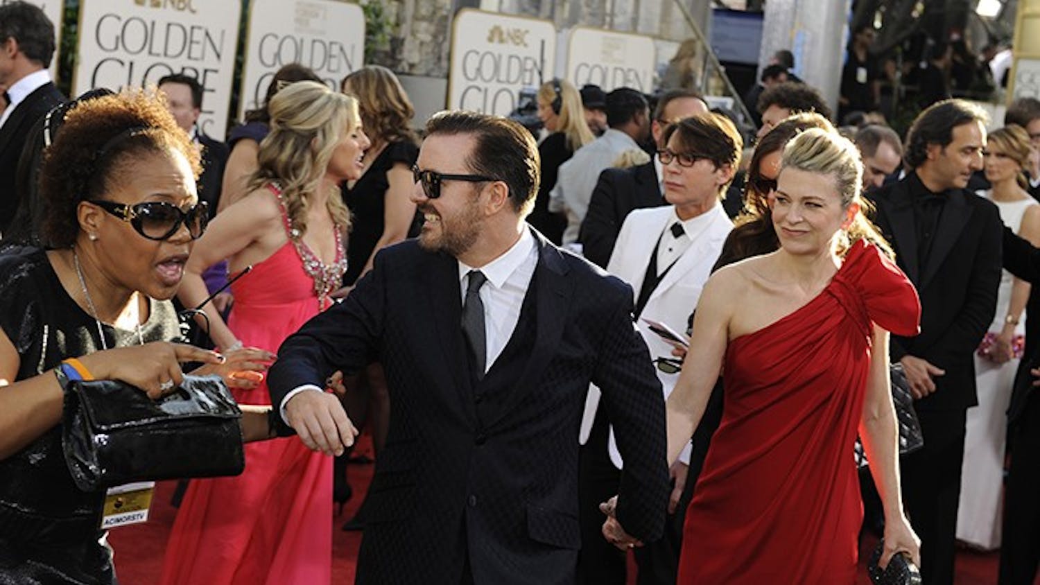 Ricky Gervais arrives at the 68th Annual Golden Globe Awards on Sunday, January 16, 2011, at the Beverly Hilton Hotel in Beverly Hills, California. (Wally Skalij/Los Angeles Times/MCT)