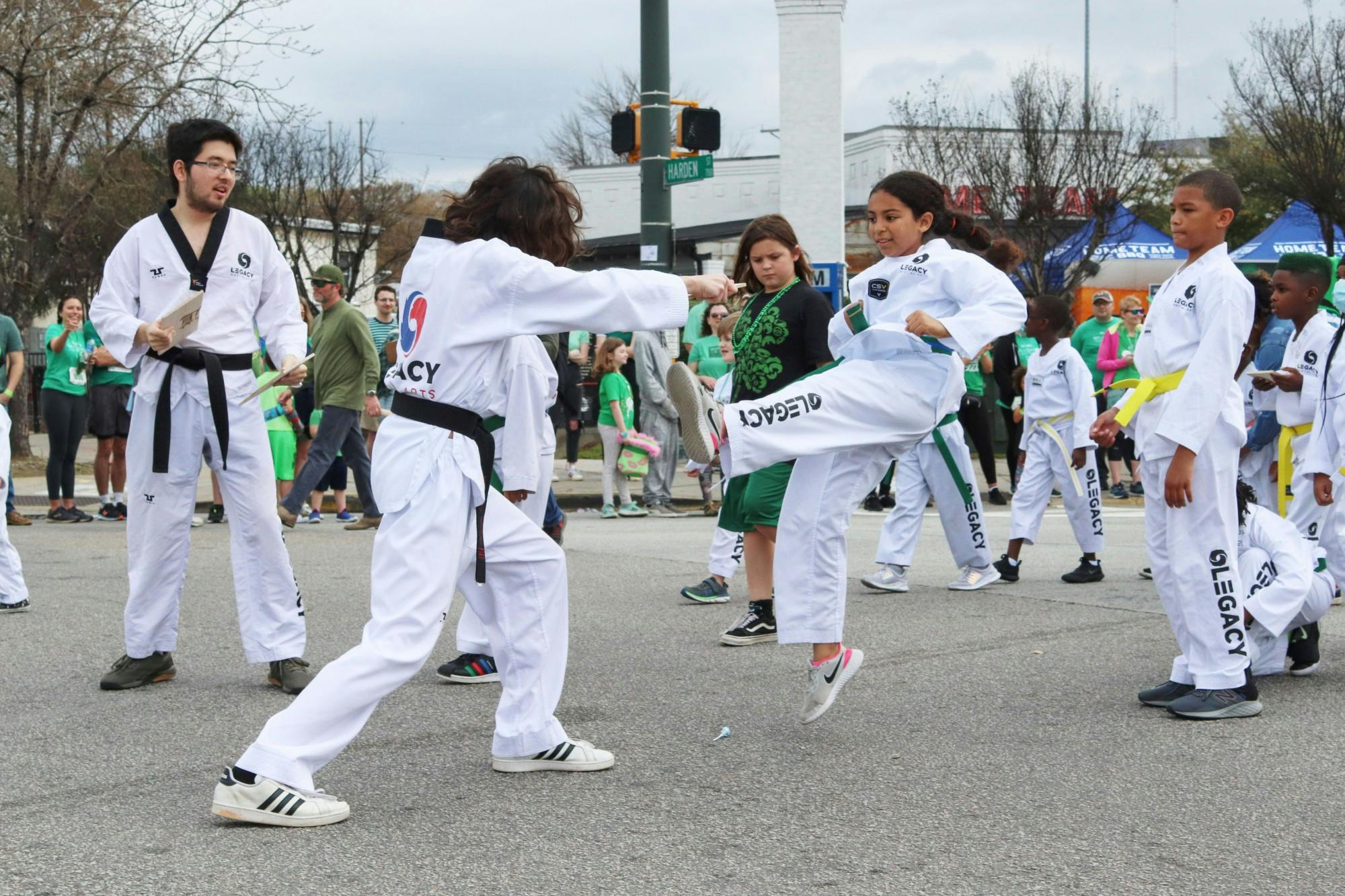 Participants of Columbia’s Legacy Martial Arts perform in the 40th Annual St. Pats in 5 Points Parade. 