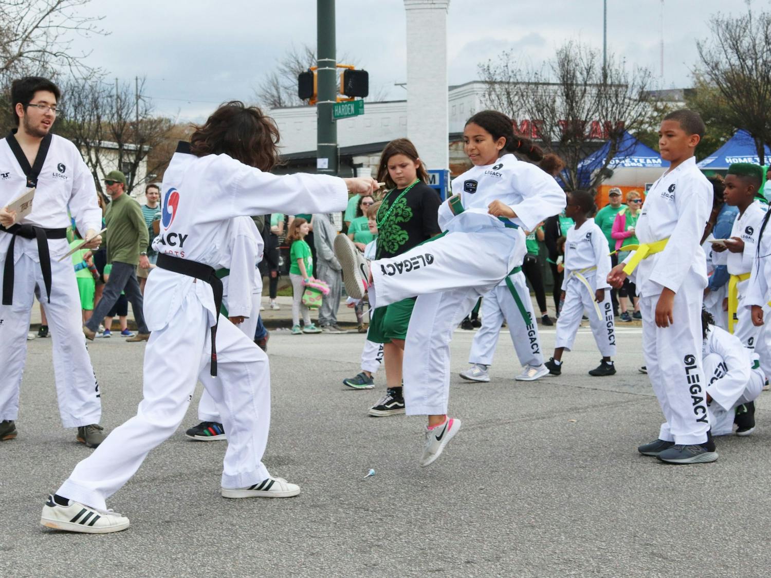 Participants of Columbia’s Legacy Martial Arts perform in the 40th Annual St. Pats in 5 Points Parade. 