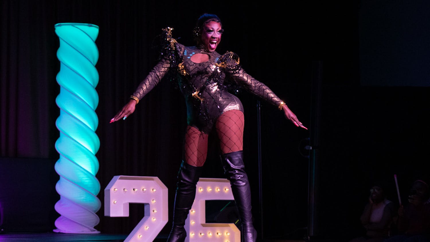 Susu Serenity dances during her performance on April 12, 2023. The Birdcage drag show event was celebrating its 25th anniversary.