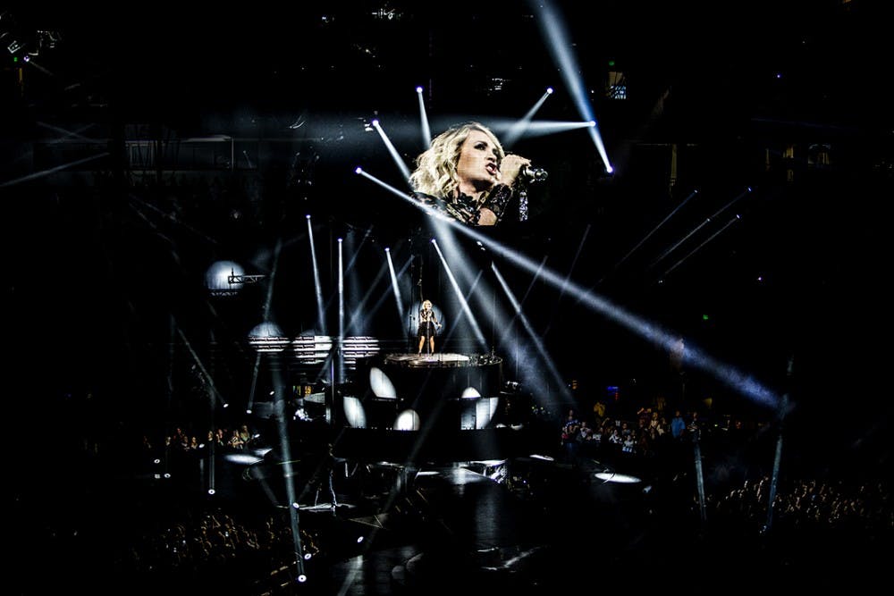 Carrie Underwood performed old classics as well as newer material to a large crowd at the Colonial Life Arena.