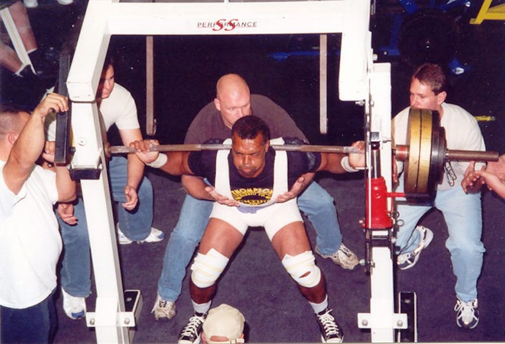 Anthony Walker competes in a powerlifting competition. He placed internationally, he said, and he could squat 650 pounds.