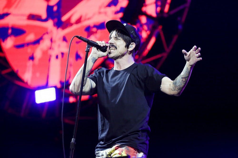 The Red Hot Chili Peppers perform during day three of Lollapalooza in Grant Park Saturday, July 30, 2016, in Chicago. (Armando L. Sanchez/Chicago Tribune/TNS)