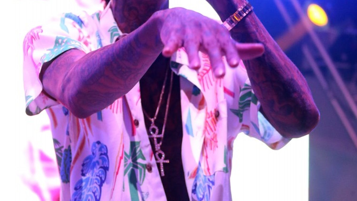 Wiz Khalifa in concert on July 12, 2016 at Zrce Club Papaya in Novalja, Croatia during the Fresh Island festival. (Dalibor Urukalovic/Pixsell/Abaca Press)