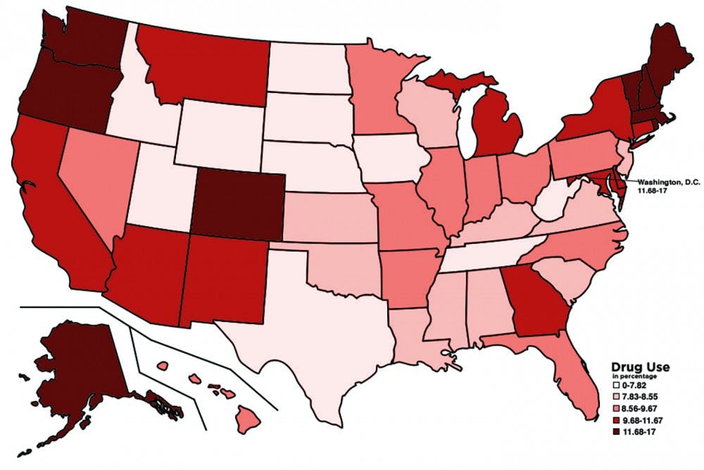 Data on 2014 drug use by state