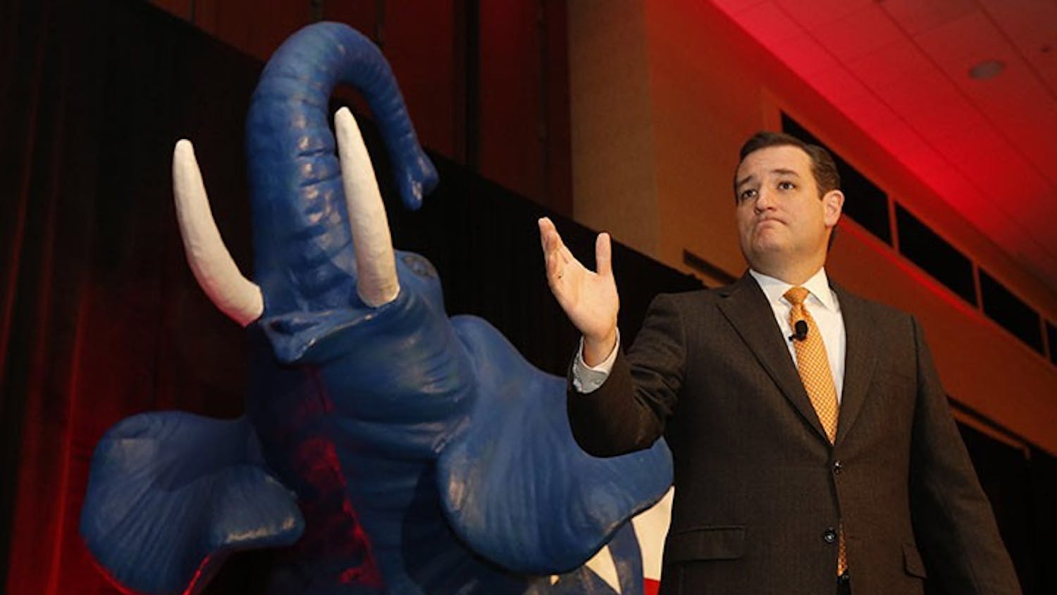 Sen. Ted Cruz (R-Texas) speaks at the Denton County Republican Party's annual dinner at the Hyatt Regency DFW Airport, on Saturday, Feb. 1, 2014, near Dallas. (Michael Ainsworth/Dallas Morning News/MCT)