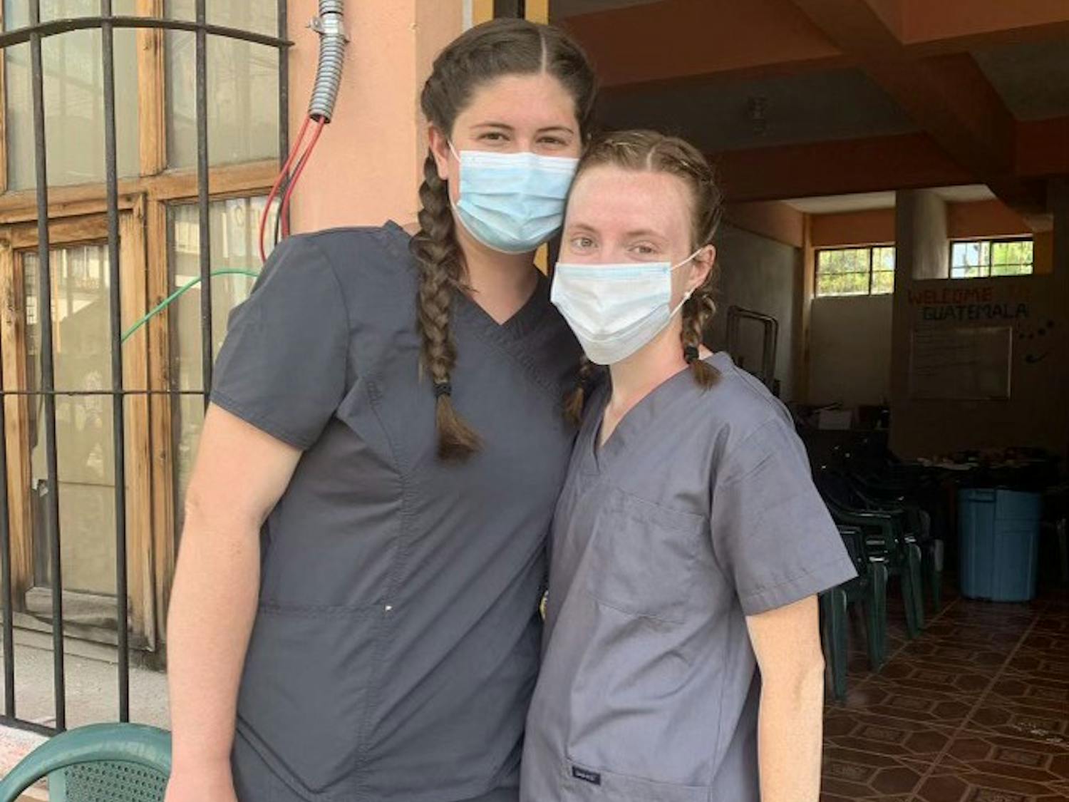Grace Towery (left) and Moya Shaw (right) pose in Guatemala during their volunteer internship with VAW Global Health Alliances.