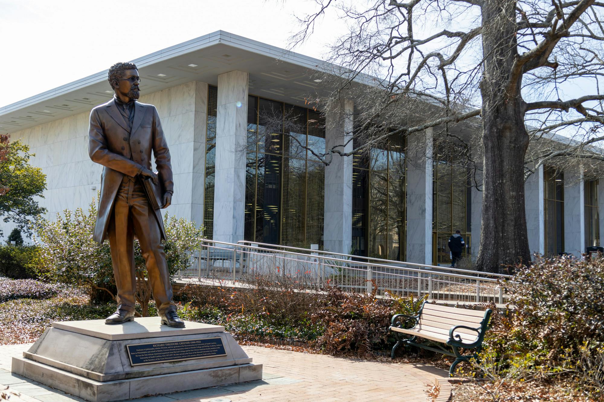 A photo of Thomas Cooper Library on Jan.16, 2023. Thomas Cooper, was the second president of what is now the University of South Carolina. While vocal against the slave trade, upon his immigration he purchased two enslaved families and wrote about how good slavery is.  