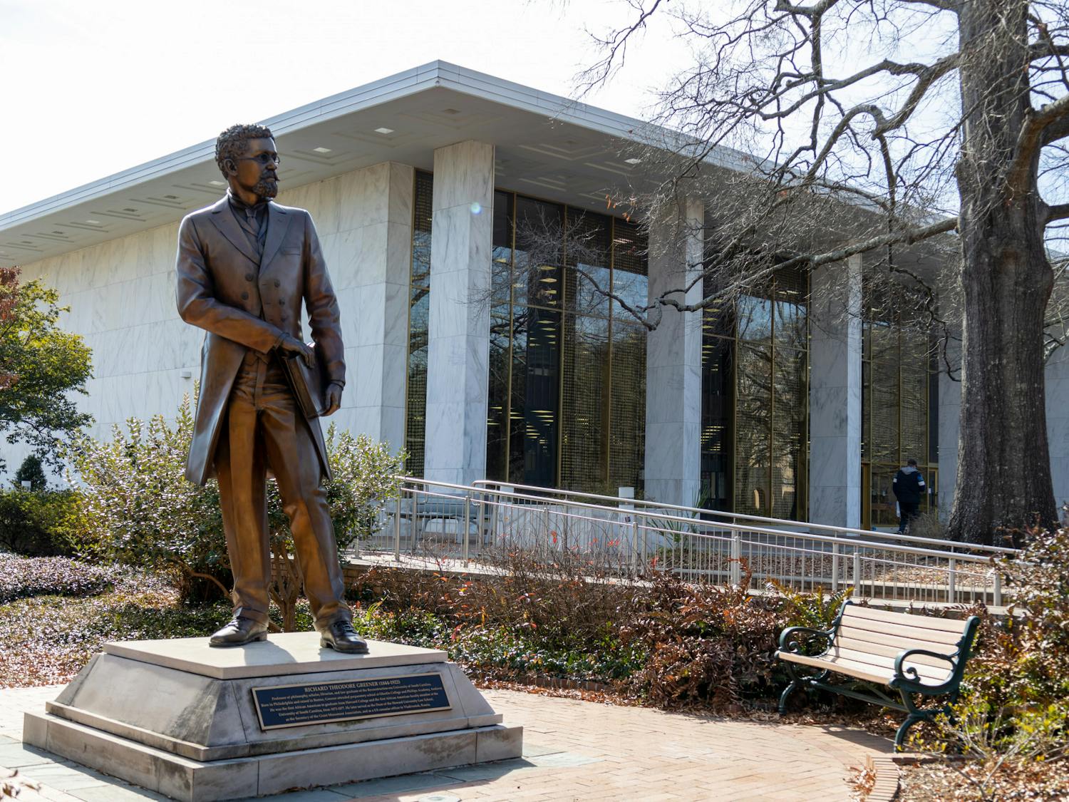 A photo of Thomas Cooper Library on Jan.16, 2023. Thomas Cooper, was the second president of what is now the University of South Carolina. While vocal against the slave trade, upon his immigration he purchased two enslaved families and wrote about how good slavery is.  