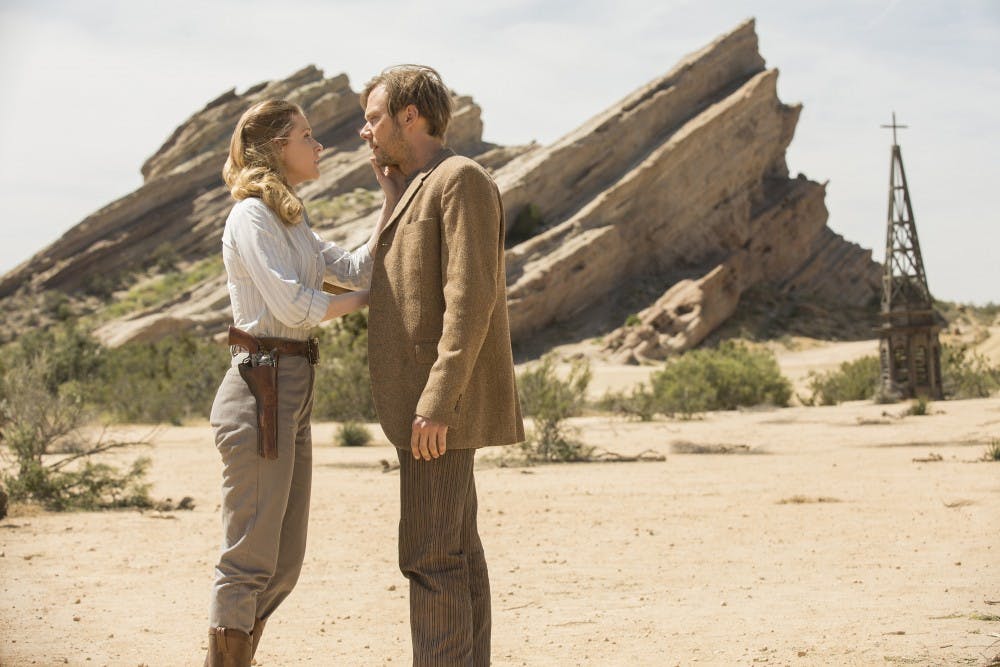 Evan Rachel Wood and Jimmi Simpson in an episode of HBO's "Westworld." (John P. Johnson/HBO)