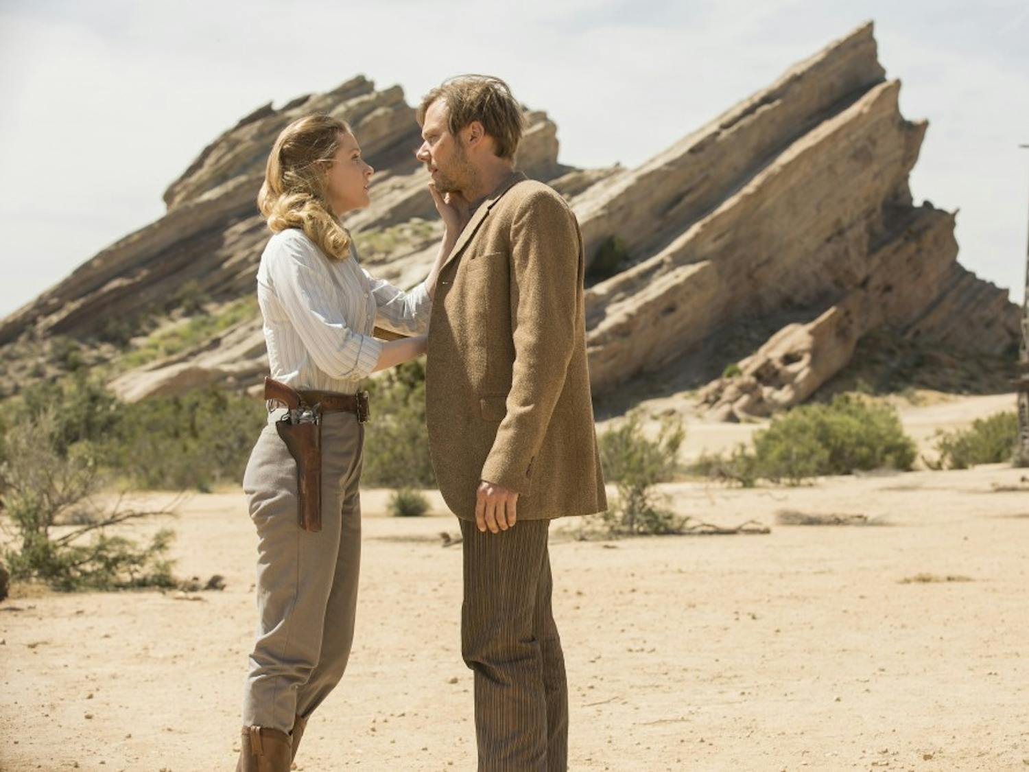Evan Rachel Wood and Jimmi Simpson in an episode of HBO's "Westworld." (John P. Johnson/HBO)