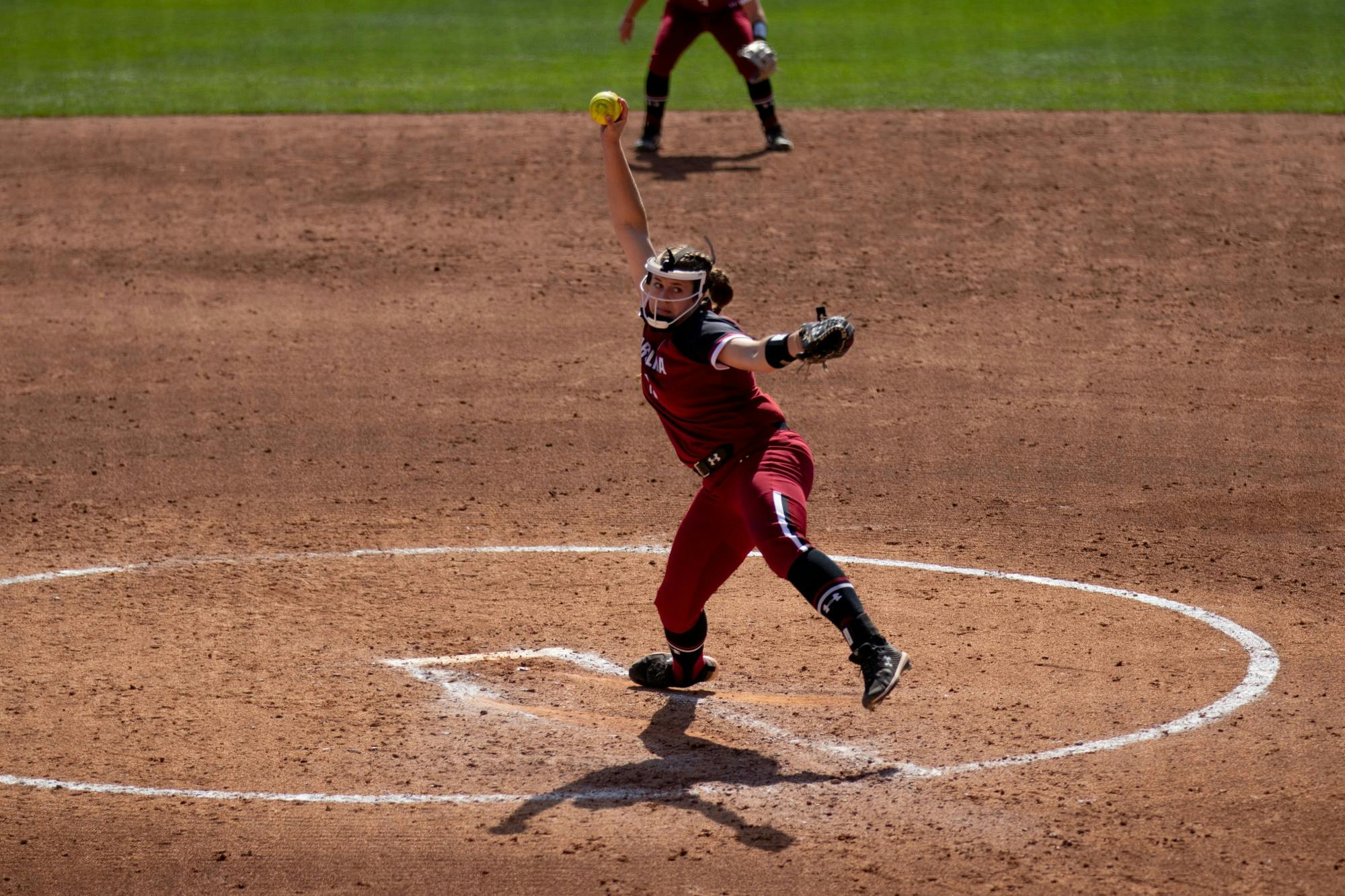 Junior pitcher Bailey Betenbaugh throws a pitch at Beckham Field on Saturday Feb. 26, 2022. South Carolina lost to Virginia Tech 5-3.