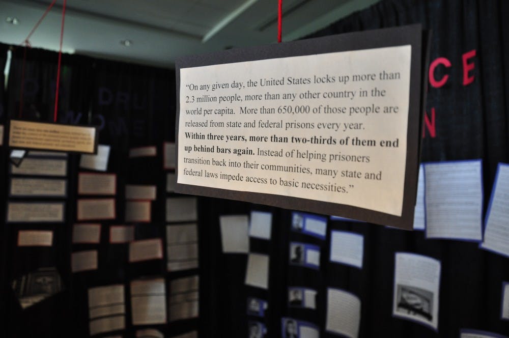 	Students tour the interactive and educational Tunnel of Awareness, which is on exhibit through Wednesday.