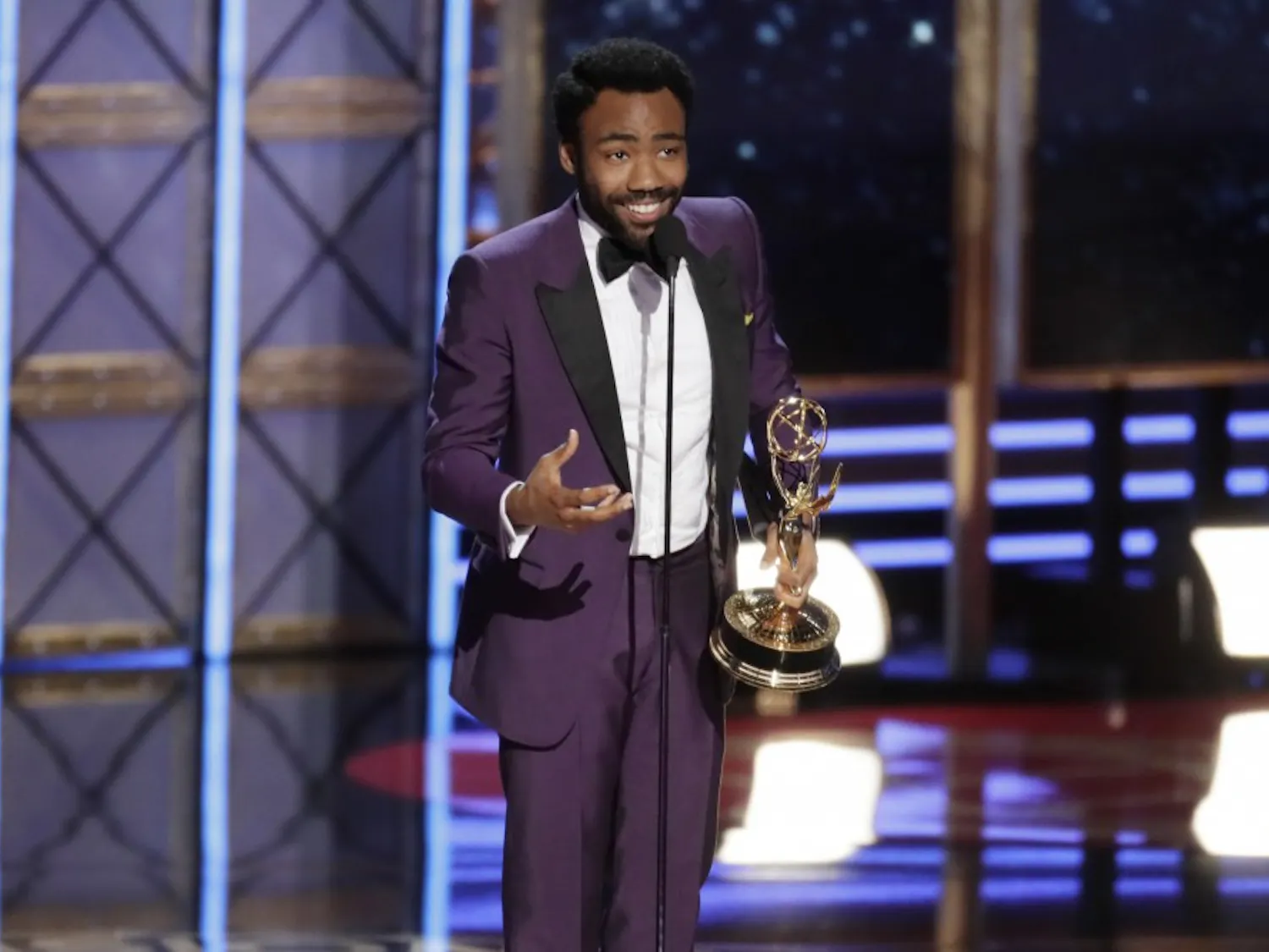 Donald Glover wins Outstanding Lead Actor in a Comedy Series during the show at the 69th Primetime Emmy Awards at the Microsoft Theater in Los Angeles on Sunday, Sept. 17, 2017. (Robert Gauthier/Los Angeles Times/TNS)