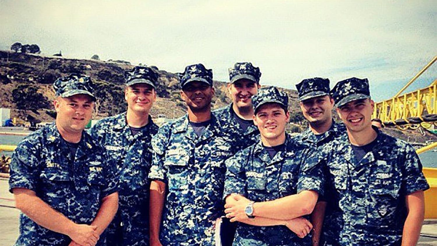 "Christopher Lorensen (second from the left) served six years in the Navy."