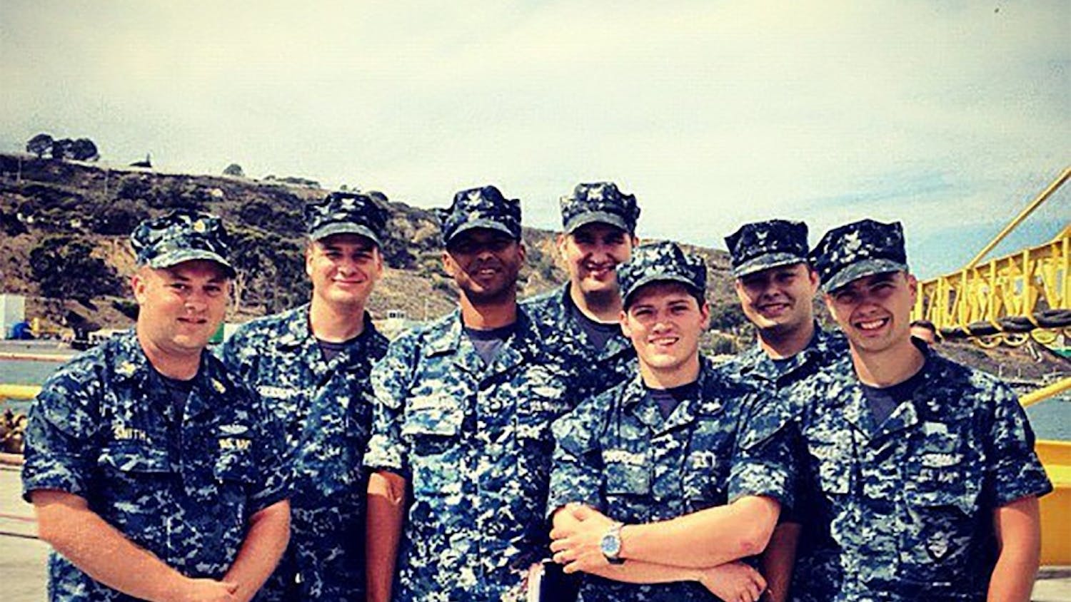 "Christopher Lorensen (second from the left) served six years in the Navy."