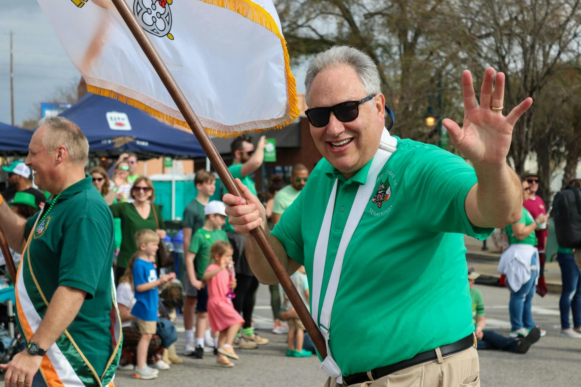 A member of The Ancient Order of Hibernians, an Irish Catholic fraternal organization, marched in Saturday’s parade as a part of the 40th Annual St. Pats in 5 Points. The parade was held on March 19, 2022