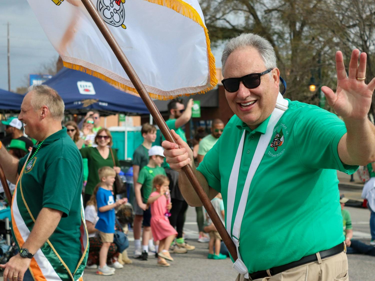 A member of The Ancient Order of Hibernians, an Irish Catholic fraternal organization, marched in Saturday’s parade as a part of the 40th Annual St. Pats in 5 Points. The parade was held on March 19, 2022