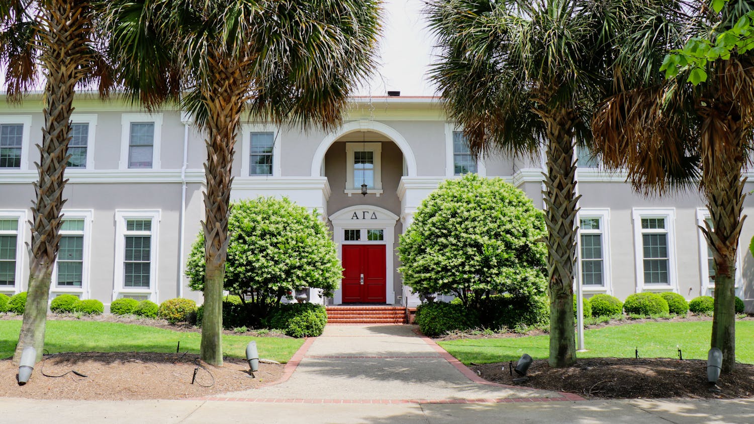 The Sigma Phi Epsilon house, which is currently leased to Alpha Gamma Delta, in University of South Carolina’s Greek Village on April 10, 2023. This house is located next to the Chi Psi and Alpha Xi Delta houses.&nbsp;