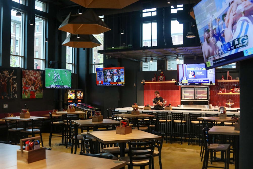 <p>The inside of the Golden Spur on Sept. 16, 2024. The Golden Spur, which opened in 2024, is the University of South Carolina's full-service restaurant in Campus Village.</p>