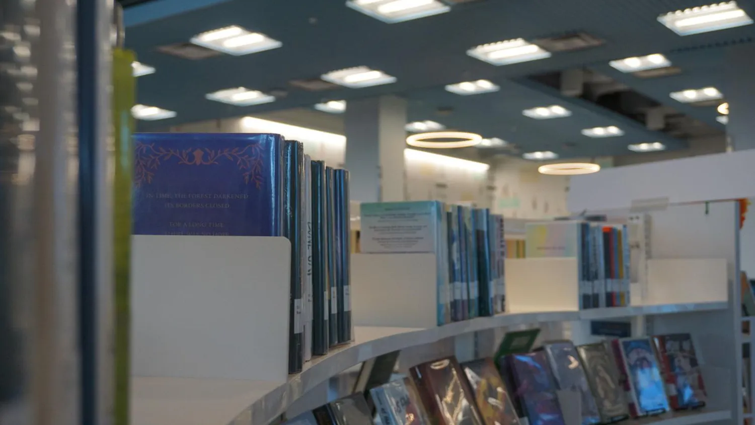 Richland Library Sandhills' bookshelves are shown as half-empty on Feb. 4, 2025. Over 10,000 instances of books being banned were documented by Poets, Essayists, and Novelists America in the 2023-24 year.