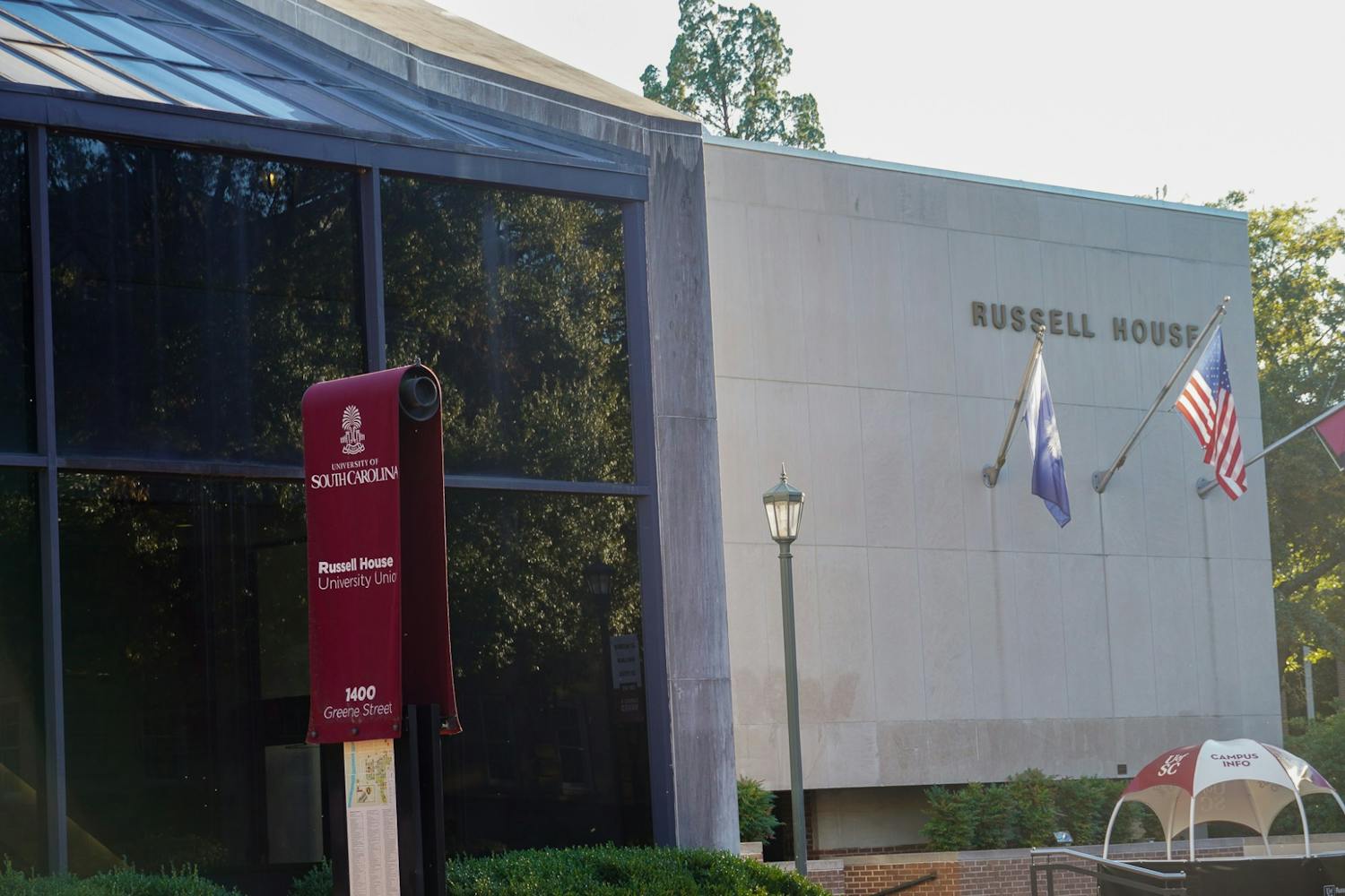 FILE— Exterior of Russell House on Nov. 8, 2021.