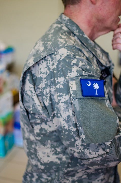 South Carolina State Guard at the AC Flora High School Red Cross shelter on October 6.