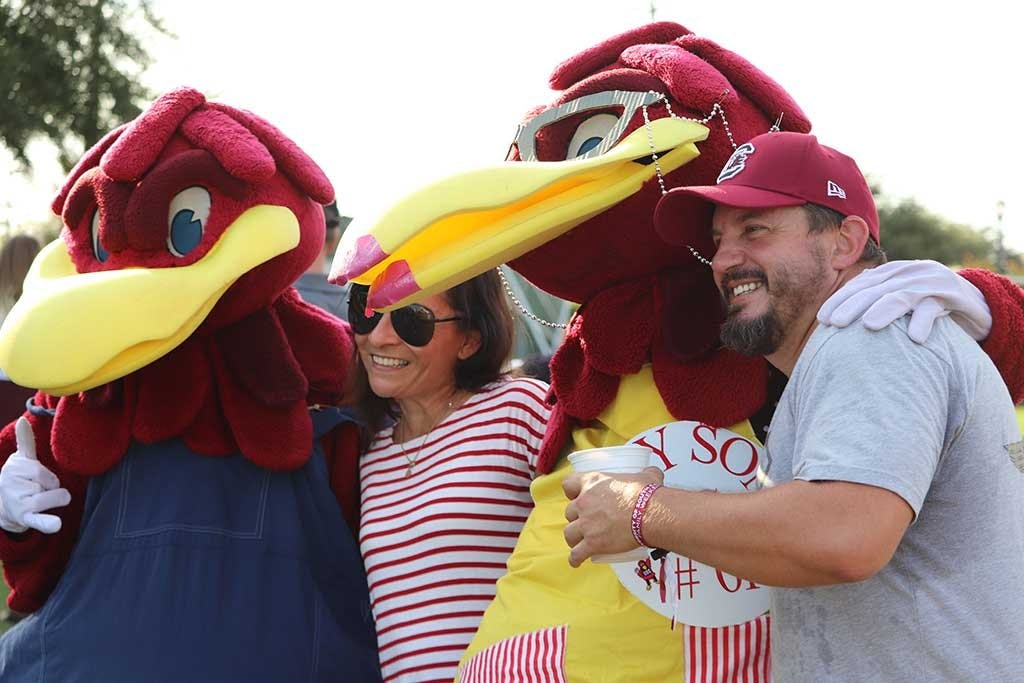 Gamecock families meet Cocky's family at the USC Family Weekend Tailgate Party.