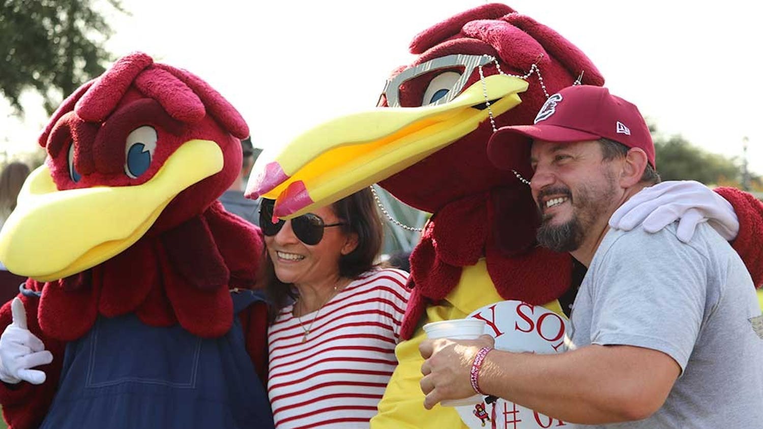 Gamecock families meet Cocky's family at the USC Family Weekend Tailgate Party.