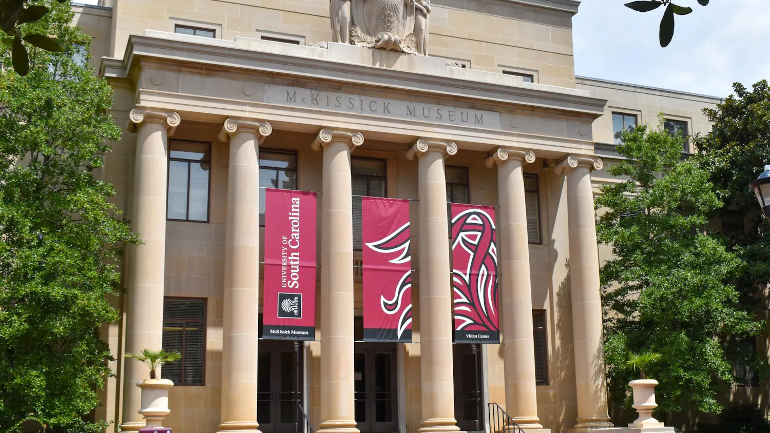 The entrance of the McKissick Museum, located on the Horseshoe, on Aug. 20, 2025. The museum is free and open to the public.