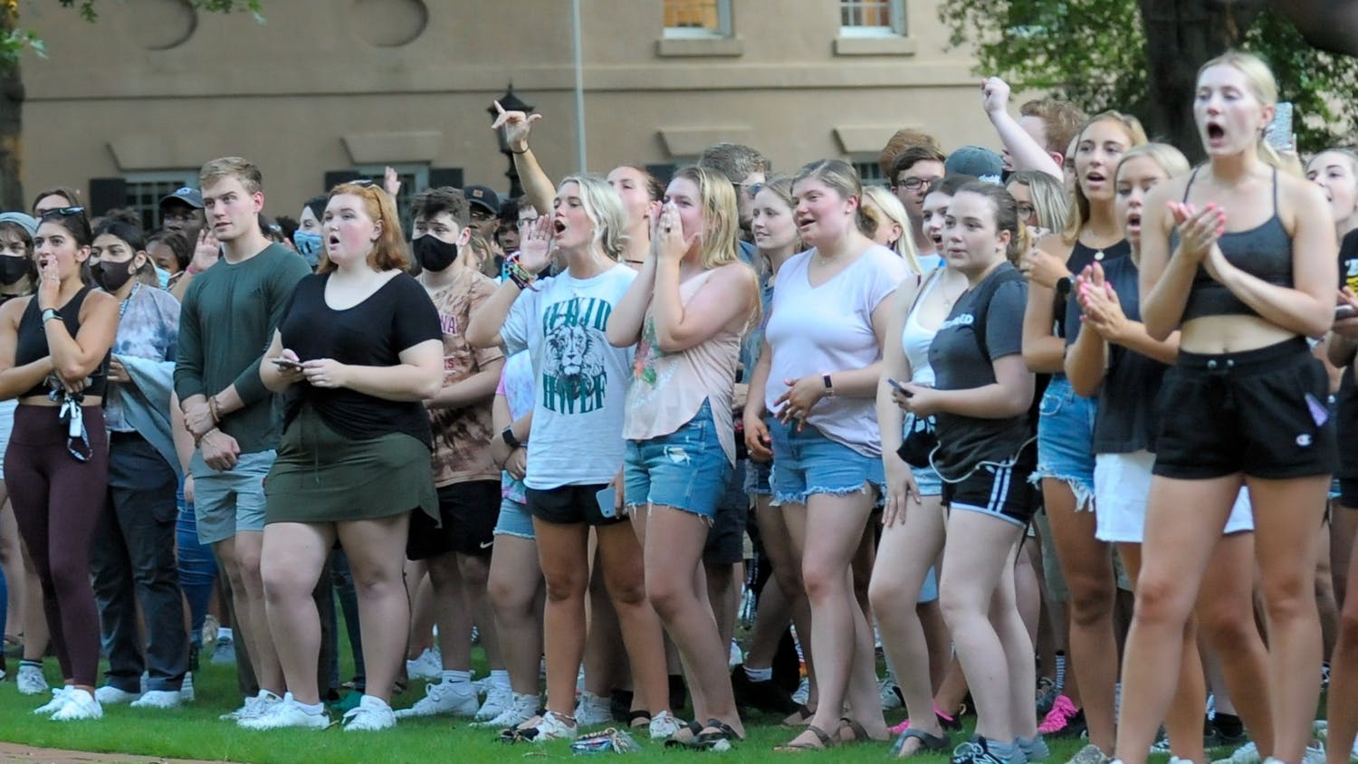 Freshmen gather on the Horseshoe for First Night Carolina.