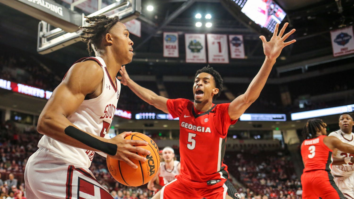 The Gamecock men's basketball team ended its regular season by defeating the Georgia Bulldogs 61-55 at Colonial Life Arena on March 4, 2023. South Carolina is 11-20 overall heading into SEC Tournament play next week in Nashville, Tennessee.