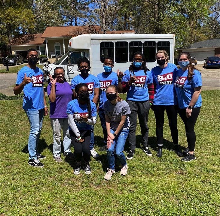 The Diversity Speaks Club while volunteering at The Big Event. Diversity Speaks was created last fall and prides itself on being an inclusive group that seeks to create friendships, uplift the community through volunteerism and educate others about a range of topics such as diversity, women’s health and mental health.