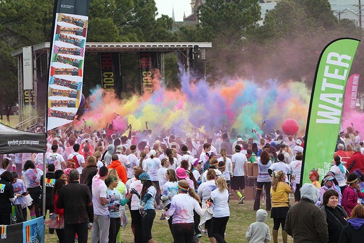 	Clouds of colored powder explodes over all the participants.
Heidi Stone/The Daily Gamecock
