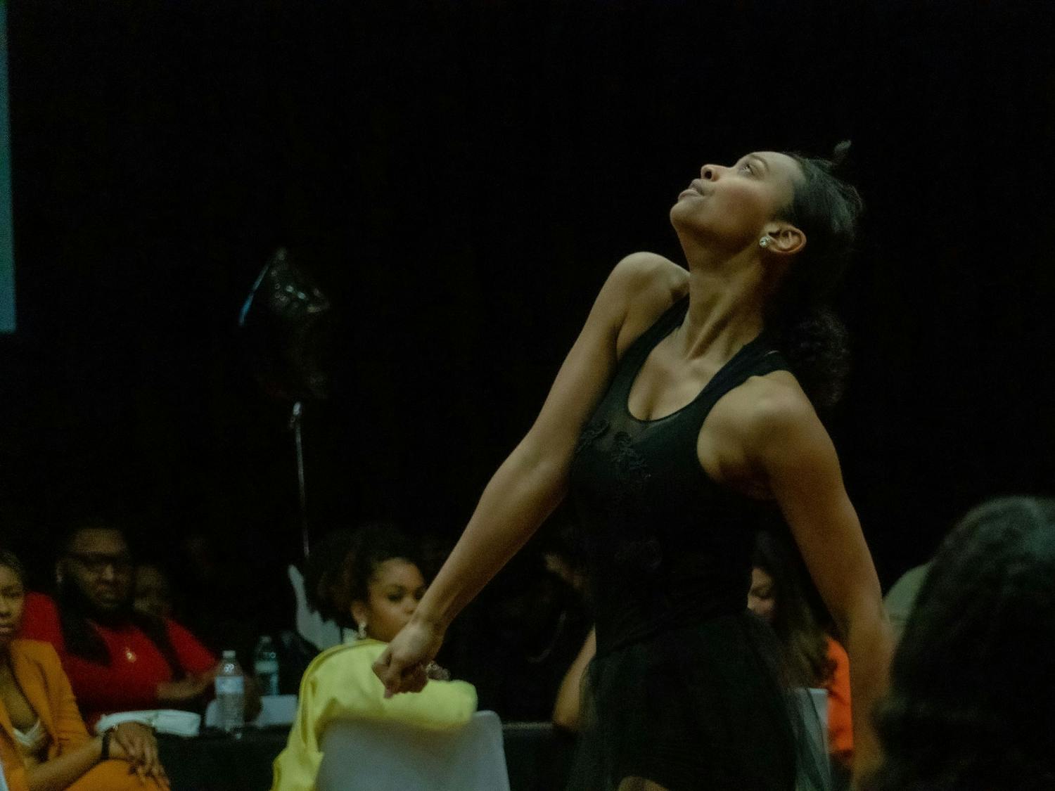 Dominique Praylow, a student at USC, performed an interpretive dance to kick off the Gala's talent showcase. 