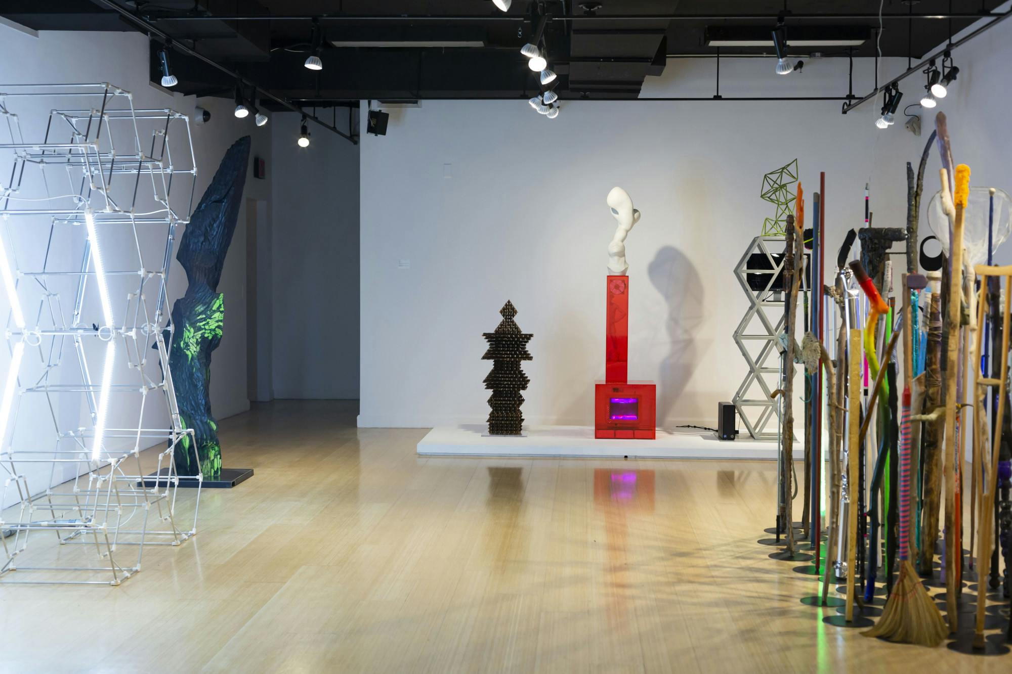 Sculptures from Eli Kessler and Christopher Mahonski on display during the Voyage of Life Exhibit in the McMaster Gallery. The exhibit is taking place from Oct. 24 to Nov. 29, 2022.