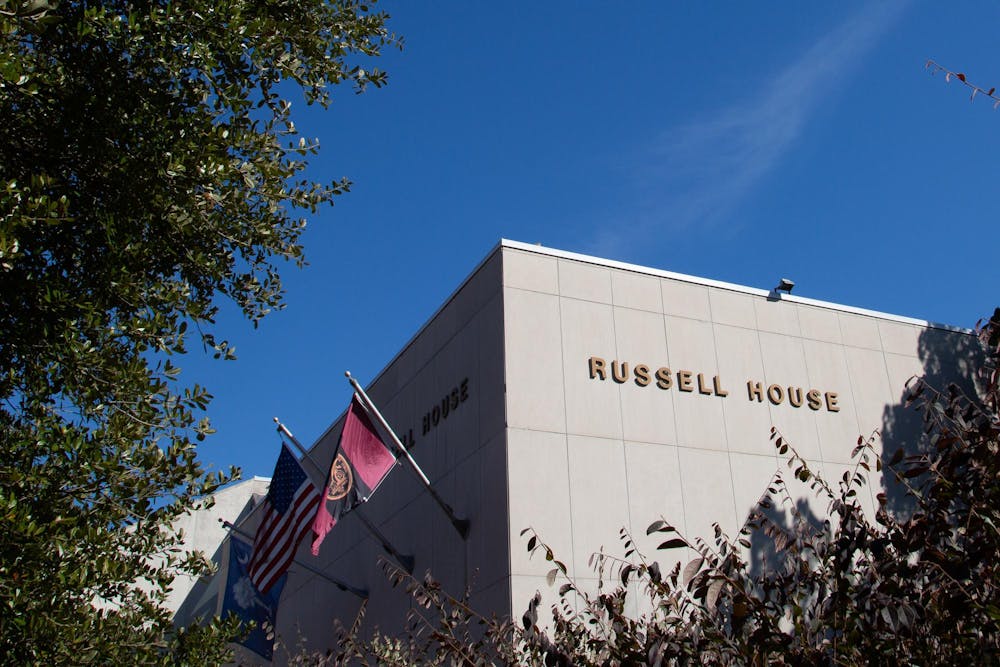 <p>A picture of the outside of Russell House, USC's student union, on Feb. 2, 2024. The USC board of trustees proposed a plan to tear down the building and construct a new one, which would begin in summer of 2025.</p>
