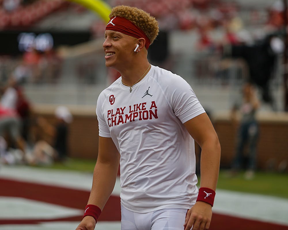 <p>Oklahoma quarterback Spencer Rattler warms up prior to Oklahoma's game on Sept. 28, 2019 in Norman, Oklahoma Rattler is a new transfer to the Gamecocks for the 2022 football season.</p>