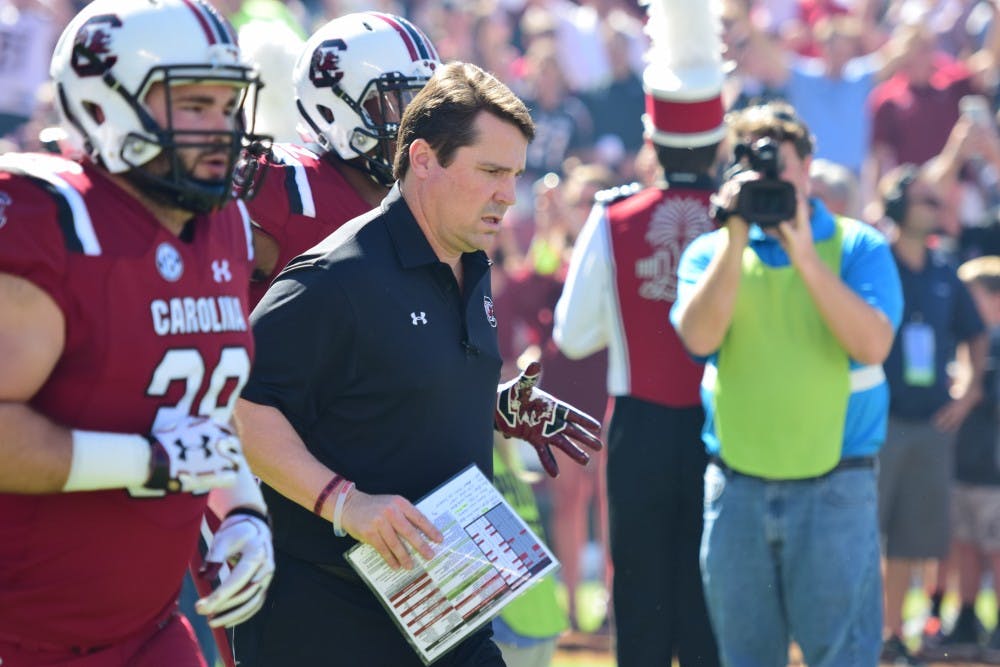 Head coach Will Muschamp, Gamecocks v. UGA, 2016