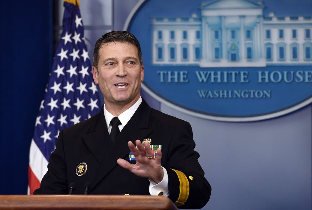 Presidential physician Dr. Ronny Jackson speaks about President Donald Trump's medical exam during the daily White House press briefing on Tuesday, January 16, 2018 in Washington, D.C. (Olivier Douliery/Abaca Press/TNS)