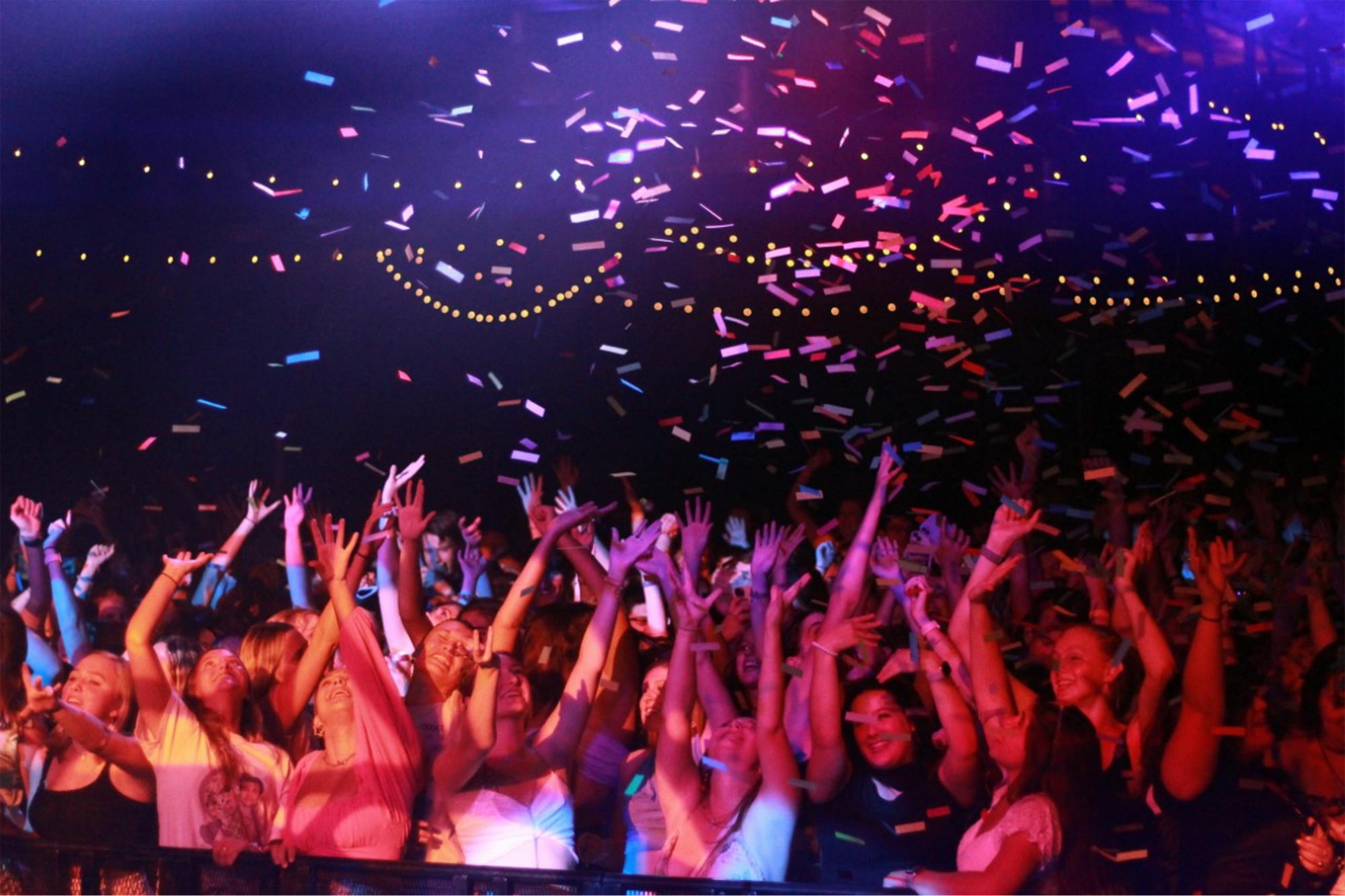Confetti rains down on the dancing crowd at the Taylor Swift dance party held at the Senate on Sept. 2, 2022. In addition to the dance party, there was a lip sync battle, photo booth and Taylor Swift costume contest.