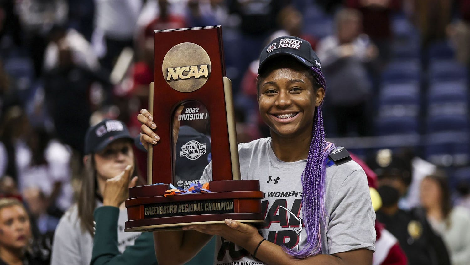 Junior forward Aliyah Boston wins Most Outstanding Player in the Greensboro Region after South Carolina's 80-50 victory over Creighton in the Elite Eight on Sunday, March 27, 2022. The victory advanced South Carolina to the Final Four.&nbsp;